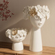 雅尊（AZERA）北歐高級感創(chuàng  )意雕塑藝術(shù)花瓶擺件輕奢客廳玄關(guān)電視酒柜裝飾品 夢(mèng)娜花瓶米白色套裝