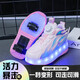 SembosK女童暴走鞋2025新款兒童運動(dòng)滑輪鞋隱形溜冰雙輪男孩跑步鞋 粉色 35碼