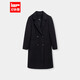IEF/愛(ài)依服2024冬季新款韓版簡(jiǎn)約大碼時(shí)尚毛呢大衣長(cháng)外套 黑 L