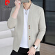 皮爾卡丹（pierre cardin）春秋季針織開(kāi)衫外套男潮流休閑V領(lǐng)毛衣青年感百搭線(xiàn)衣夾克男 米灰色 M 90-105斤左右