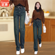 定原窄版闊腿牛仔褲女秋冬2025年新款高腰顯瘦百搭加絨寬松復古直筒褲 水泥灰長(cháng)褲【春秋常規】 2XL /30【建議125-135斤】