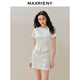 MAXRIENY精致休閑感抽褶T恤修身顯瘦短袖上衣女 本白 M 02/36