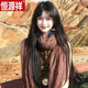 恒源祥棉麻圍巾女紗巾沙漠拍照沙灘絲巾包頭巾海邊民族風旅游披肩外搭女 棕色