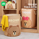 滿朝佳（MANCHAOJIA）LINE FRIENDS布藝臟衣簍家用衣服收納籃筐神器雜物玩具娃娃收納桶 BROWN款-60L大容量【可折疊】