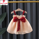 皮爾卡丹（pierre cardin）女童純棉連衣裙夏季兒童小女孩背心裙0到3歲女寶寶夏裝公主裙子 香檳色木云紗 73 cm(73cm)