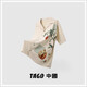 TAGD中國 個(gè)性石榴印花短袖襯衫夏季新款設計感寬松休閑襯衣男女同款 米色（款式偏寬松） L （建議身高175-180）