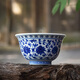百弘 仿明永樂(lè )青花壓手杯 景德鎮手工手繪陶瓷茶杯品茗杯主人杯單杯 獅子單杯