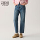 Teenie Weenie小熊女裝牛仔褲2025春季新款休閑通勤基礎九分煙管褲