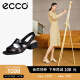 爱步（ECCO）凉鞋女 夏季高跟简约通勤粗跟女凉鞋 塑雅方头系列291363 黑色29136301001 38