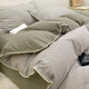 恩興北歐風(fēng)純棉床上四件套秋冬高級感床品宿舍全棉被套床單三件套床笠 條紋灰-貝殼邊【A類(lèi)純棉水洗棉 更柔更親膚】 1.8m床 床單款 四件套-被套200*230cm