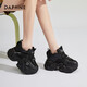 達芙妮復古厚底內增高老爹鞋女小個(gè)子顯瘦顯高休閑鞋運動(dòng)鞋 黑色 38 