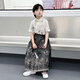 寶貝亨亨;BABY HH男童夏季短袖馬面裙漢服套裝2025新款兒童高級新中式古裝國風(fēng)唐裝 黑金色 薄款 110