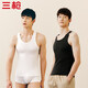 三槍背心男【純棉高彈羅紋】?jì)却罱∩磉\動(dòng)打底男士無(wú)袖t恤[2件裝]