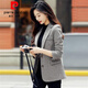 皮爾卡丹西裝外套女2025春秋季新款韓版休閑時(shí)尚氣質(zhì)小西服上衣英倫風(fēng)毛呢 咖啡色 XL