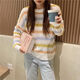 矜持范2025新款春夏裝復古鏤空針織衫女薄款寬松毛衣外搭防曬衣罩衫潮 黃色【面料】 S
