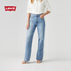 Levi's【商場(chǎng)同款】李維斯新款女士高腰闊腿牛仔褲A6081 淺藍色 27 (32)
