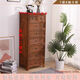 TURBOFUN 實(shí)木五斗柜可加鎖收納柜子抽屜式簡(jiǎn)約客廳儲物柜臥室床頭柜子 新款咖啡色+可加鎖 八抽+整裝發(fā)貨（50*35*118）