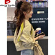 皮爾卡丹（pierre cardin）棒球服外套女款小個(gè)子短款2024春秋新款時(shí)尚洋氣休閑夾克上衣 圖片色 M (建議100斤以內(nèi))