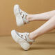 意爾康王子2024夏季鏤空老爹涼鞋女網(wǎng)面運動(dòng)涼拖鞋女百搭厚底透氣休閑運動(dòng)鞋 白色 38 【標準碼】