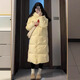 FOX.G羽絨棉服女冬季外套中長(cháng)款連帽棉衣棉襖高端衣服女裝加厚韓版冬裝 拉鏈長(cháng)款連帽加厚棉服黃色 M 【建議105-120斤】