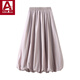 黎依奴（LISLAVE）顯瘦花苞裙燈籠裙半身裙女2025春季新款高腰中長(cháng)款A字裙子 淺紫 均碼