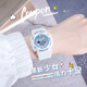 佰時(shí)頓（BASID） 電子手表女學(xué)生運動(dòng)防水韓版時(shí)尚多功能初中青少年男女夜光腕表 女款冰天藍