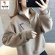 啄木鳥棉質(zhì)衛(wèi)衣女秋冬2025新款韓版小個子減齡寬松百搭休閑時尚打底上衣 駝色 L 100-120斤