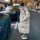 宏資琦羽絨棉服女過(guò)膝2025冬季新款韓版寬松連帽加厚中長(cháng)款棉衣棉襖外套 米白色 3XL