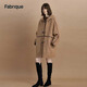 Fabrique寬松版型貝貝羊駝毛牛角扣中長(cháng)款毛呢大衣女冬季新品 暖駝色 S