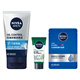妮維雅（NIVEA） 洗面奶男女護膚套裝乳液精華套裝控油補水清潔抗痘潔面液小藍管 控油冰極潔面套裝
