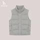 哈吉斯（HAZZYS）男裝 冬款針織羊毛背心【鵝絨】羽絨馬甲男ASFZU0BDU46 灰色GE XL (180/100A 50)