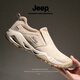 Jeep吉普休閑鞋子男一腳蹬男鞋真皮軟底百搭2025新款懶人鞋戶(hù)外徒步鞋 沙色【皮鞋碼】 41