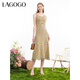 LAGOGO彩色條紋針織背心連衣裙女拉谷谷夏新款修身設計感吊帶裙 混色(Y0) L