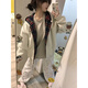 燦圖韓系重磅連帽衛(wèi)衣外套女裝春秋季新款開衫運動服小個子休閑上衣女 灰色 L 【建議110-120斤】