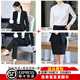 普妮姿黑色西裝套裝女春秋新款職業(yè)裝大學(xué)生職場(chǎng)面試正裝工作服西服外套 黑色西裝+白色襯衫+西褲+半裙 XL 【建議108-117斤】
