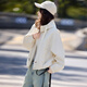 尚靜連帽短款風(fēng)衣外套女2025春新款小個子寬松休閑百搭上衣 米色 L 