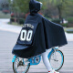 塔宾（TABIN）中学生雨衣带书包位自行车雨衣男中学生单车成人骑车轻便透明韩版 黑色00字母+背包款 XL