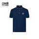 CAVALLI CLASS春季新款男裝時(shí)尚休閑T恤燙鉆透氣舒適男式翻領(lǐng)短袖Polo衫 深藍(lán)色 50