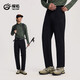 探拓（TECTOP）戶外男士休閑褲春夏透氣彈力長(zhǎng)褲登山徒步軟殼工裝褲 云墨黑 M
