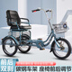 玉龍新款豪華軟座踏步車可前后調(diào)節(jié)休閑鍛煉代步家用三輪自行車 16寸霧霾綠（豪華軟座）