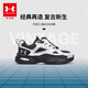安德瑪（Under Armour）童鞋男女大童運動(dòng)鞋束帶老爹鞋厚底舒軟緩震兒童小白鞋2441302