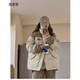 格邏恩冬季羽絨棉服女2023新款學(xué)生棉衣韓版加厚保暖立領(lǐng)面包服外套棉襖 米白色 均碼（可備注碼數(shù)）