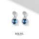 HKHL 【附證書(shū)】925銀倫敦藍天然托帕石耳環(huán)女耳墜耳飾時(shí)尚高級感耳釘 天然托帕石耳墜一對【證書(shū)+輕奢禮盒】