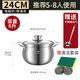 莫克蘭德304不銹鋼湯鍋帶蒸籠加厚一體大肚鍋無(wú)涂層蒸煮鍋蒸鍋電磁爐通用 24cm湯鍋 24cm 6L