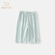 班喜迪女童褲子夏裝2026新款洋氣兒童冰絲九分褲夏季薄款寶寶休閑直筒褲 藍色 100