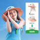 kocotreeKK樹2024新款原紗兒童防曬帽子寶寶遮陽帽漁夫太陽帽春秋夏季薄款 埃迪橙 M碼：建議頭圍52-54cm，2-8歲