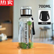 鋼盾德國進(jìn)口品質(zhì)鋼化玻璃杯防摔不易碎的大號(hào)套裝防爆男女隨手保溫出 700ml 噸噸杯+高端提繩杯套+茶