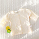 迪尼豆豆夏季薄款嬰兒長(cháng)袖上衣女寶寶純棉衣服小清新小童空調開(kāi)衫夏裝T恤 圓領(lǐng)摁扣夏季上衣~滿(mǎn)愛(ài)桃心黃 73 碼（3-8月）