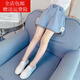 兒童褲子夏季薄款 女童牛仔短褲夏裝2022新款兒童洋氣女孩褲子中大童夏季薄款外穿潮 藍(lán)色 170建議身高 160左右