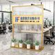 梵雅佳蘭公司LOGO企業(yè)鐵藝長虹玻璃屏風(fēng)隔斷辦公室可移動落地背景形象墻 底座+鋼化玻璃+LOGO
